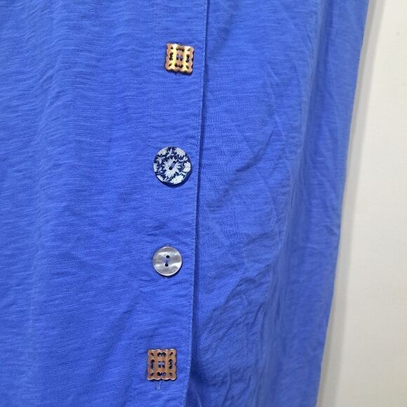 Soft Sorroundings Danielle Mixed Button Placket Trapezoid Hem Summer Dress Small - Picture 11 of 15